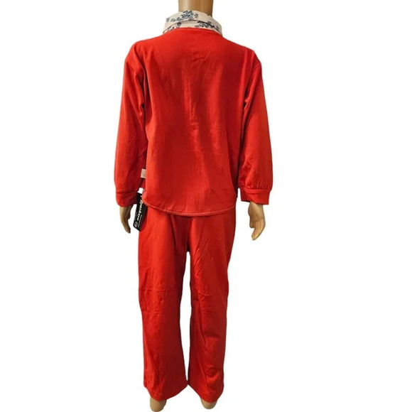 2pcs Red Orange and White with Blue Flower Faux Suit - Picture 5 of 11